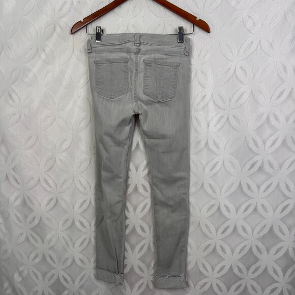 Rag & Bone The Skinny in Surrey Gray with Holes Raw Hem Size 25 - Picture 11 of 14